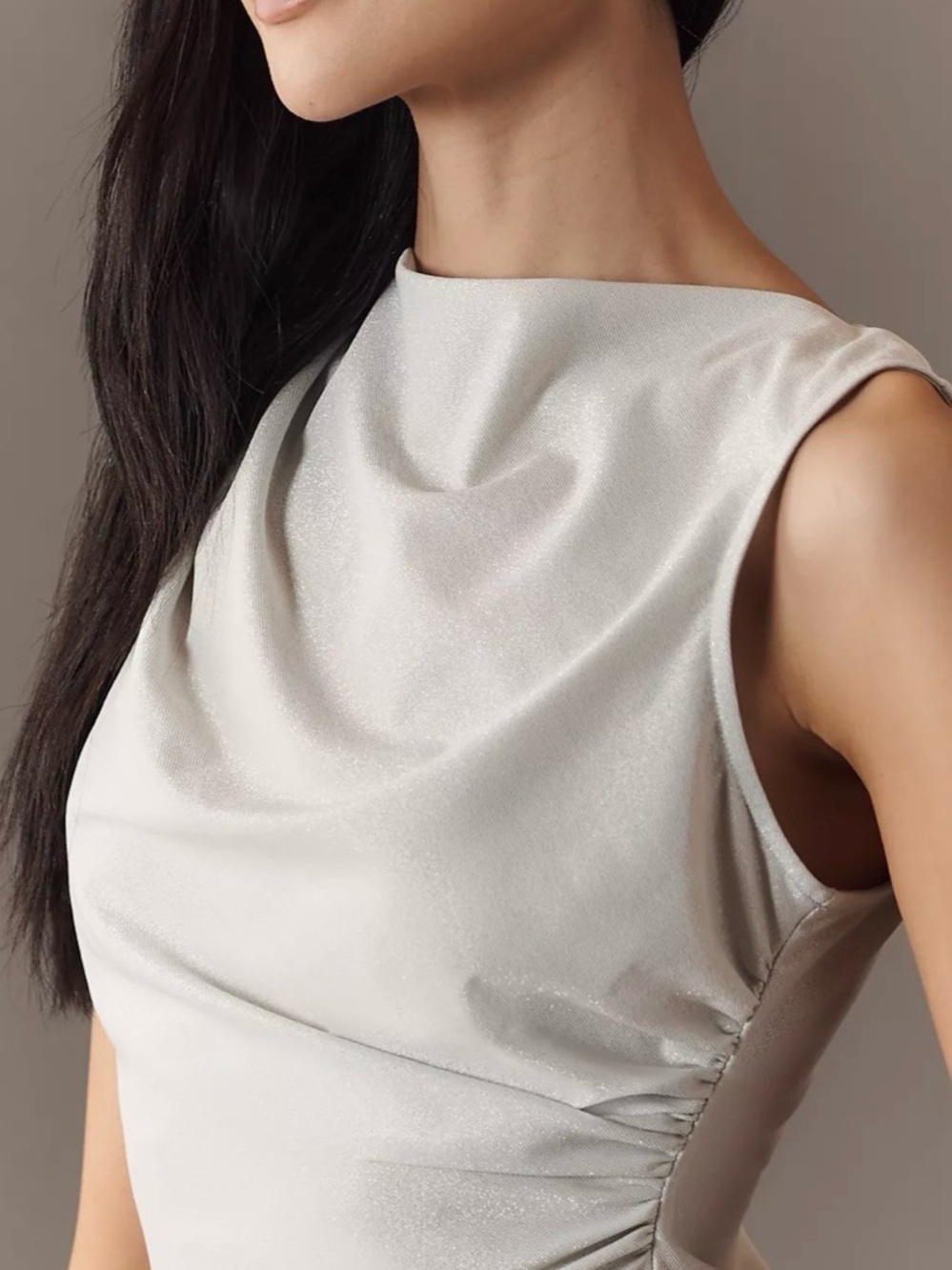 Anthropologie Dolan Left Coast Mock-Neck Shine Top, Size XL, NWT